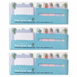 کاغذ یادداشت فانتزی استیک نوت طرح کاکتوس بسته 3 عددی